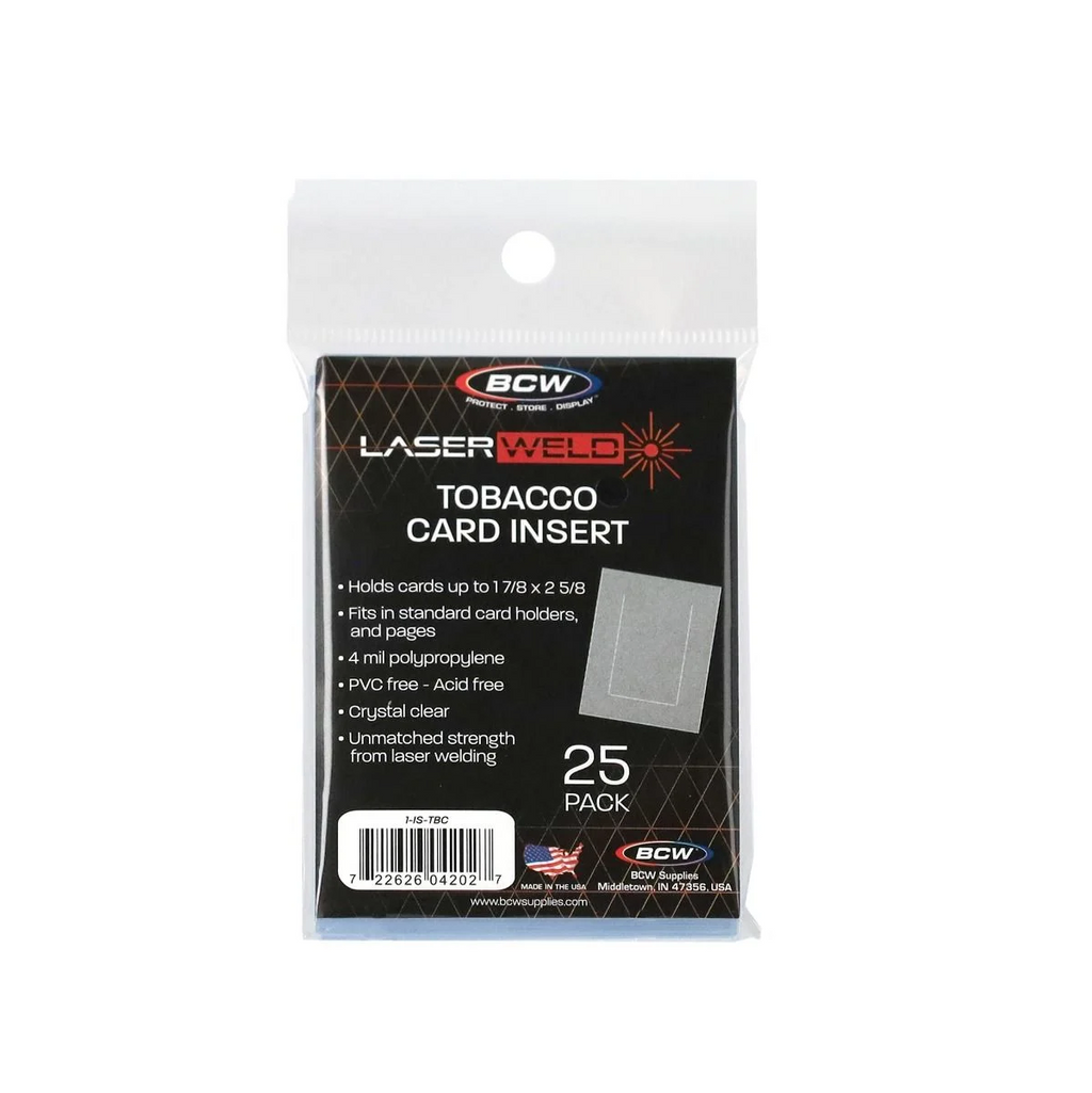 BCW Tobacco Card Insert Sleeves- pack of 25