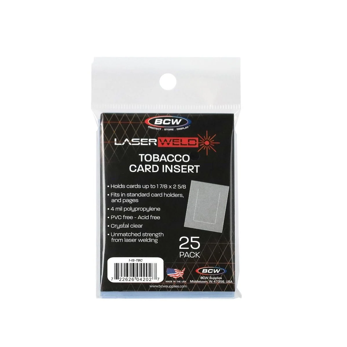 BCW Tobacco Card Insert Sleeves- pack of 25