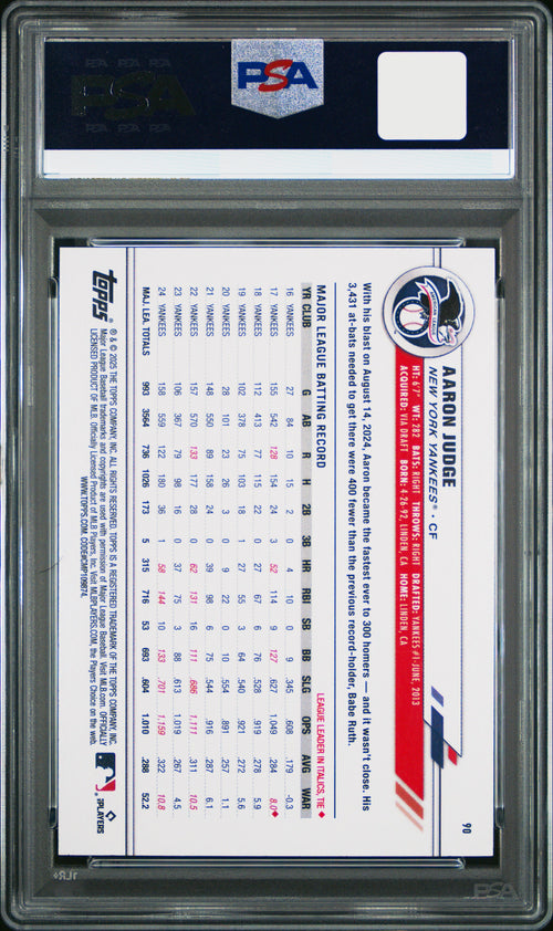 Aaron Judge #90 - 2025 Topps All-Star Game - PSA 10