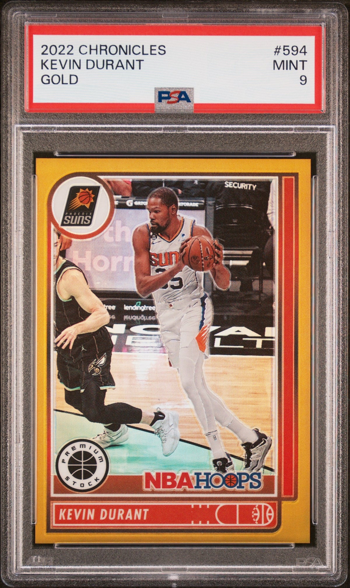Kevin Durant #594 Gold /10 - 2022 Chronicles NBA Hoops Prizm - PSA 9
